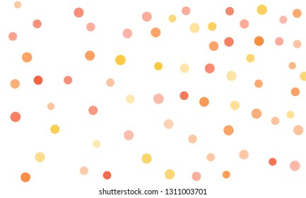 Circles confetti falling on transparent background. Round, dot vector background. Abstract colorful confetti flying in the air. Vector holiday illustration with circles confetti.