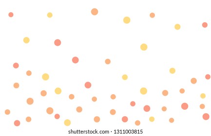 Circles confetti falling on transparent background. Round, dot vector background. Abstract colorful confetti flying in the air. Vector holiday illustration with circles confetti.