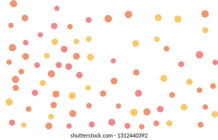 Circles confetti falling on transparent background. Round, dot vector background. Abstract colorful confetti flying in the air. Vector holiday illustration with circles confetti.