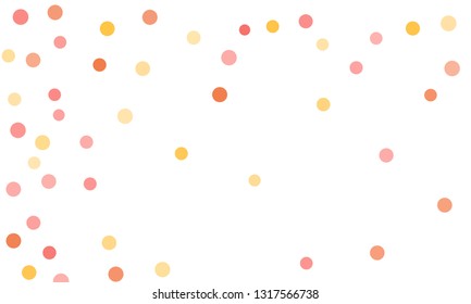 Circles confetti falling on transparent background. Round, dot vector background. Abstract colorful confetti flying in the air. Vector holiday illustration with circles confetti.