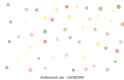 Circles confetti falling on transparent background. Round, dot vector background. Abstract colorful confetti flying in the air. Vector holiday illustration with circles confetti.
