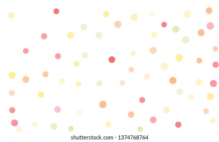Circles confetti falling on transparent background. Round, dot vector background. Abstract colorful confetti flying in the air. Vector holiday illustration with circles confetti.