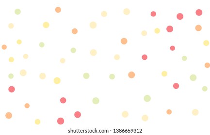 Circles confetti falling on transparent background. Round, dot vector background. Abstract colorful confetti flying in the air. Vector holiday illustration with circles confetti.