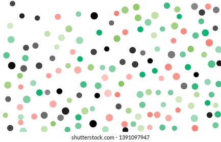 Circles confetti falling on transparent background. Round, dot vector background. Abstract colorful confetti flying in the air. Vector holiday illustration with circles confetti.