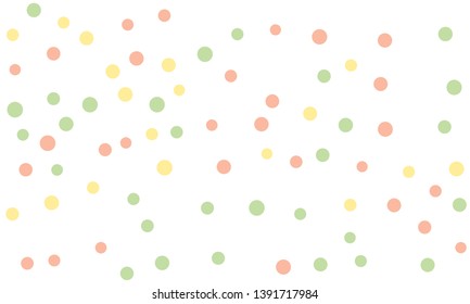 Circles confetti falling on transparent background. Round, dot vector background. Abstract colorful confetti flying in the air. Vector holiday illustration with circles confetti.