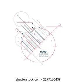 Circles connect graphic background. Technological vector design with circles and lines. Design data abstract network