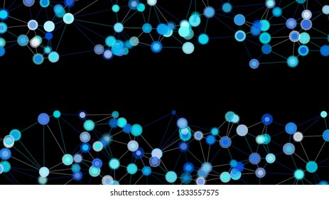 Circles connected by lines, technology network vector layout