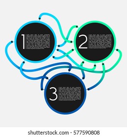 Circles Connecting with Lines, Modern Design Layout, Blue-Green edition | EPS10 Vector