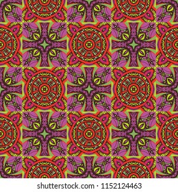 circles and crosses seamless pattern