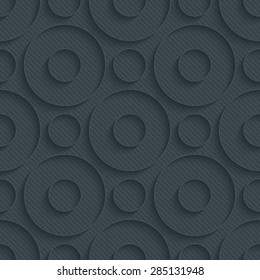 Circles dark perforated paper with outline extrude effect. 3d seamless background. See others in My Perforated Paper Sets.