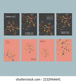 Circles design elements. Modern brochure background. Graphic simple shapes design for annual report, presentation, technology manual. Vector frame with cover templates