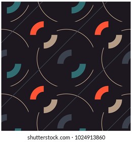 Circles and diagonal lines seamless pattern. Design for print, fabric, textile. Seamless wallpaper.