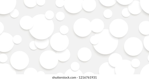 Circles of different sizes. Circles with a shadow. Seamless pattern. Creative background. Vector graphics Eps-10