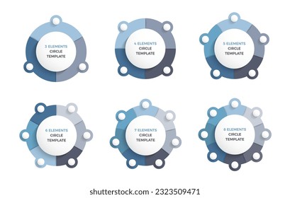 Circles divided on segments, infographic templates for circle diagrams, vector eps10 illustration