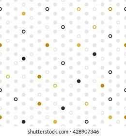 Circles, donuts seamless pattern. Gold pattern for fashion and wallpaper. Vector illustration.