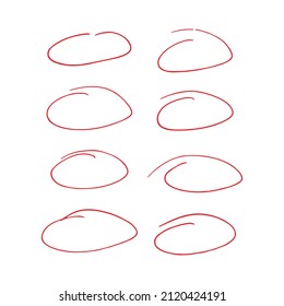 conjunto de doodles de círculos. marco dibujado a mano