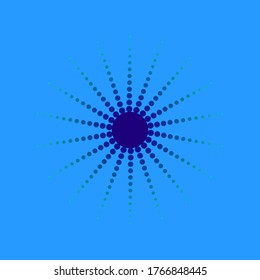 Circles with dots of different sizes. Abstract halftone background. Black circles. Vector illustration.