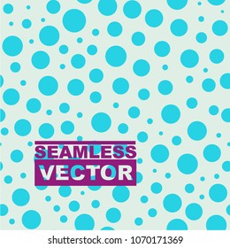 Circles and dots pattern background. Colorful abstract seamless texture. Random polka dot elements. Cool and bright seamlesss pattern for cover, textile, fabric, swimwear cloth or decoration paper. 