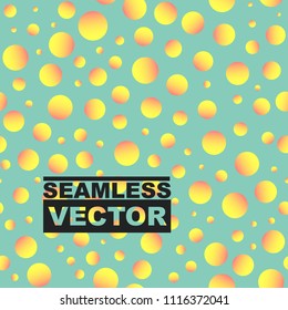 Circles and dots pattern background. Colorful abstract seamless texture. Random polka dot elements. Cool and bright seamlesss pattern for cover, textile, fabric, swimwear cloth or decoration paper