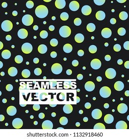 Circles and dots pattern background. Colorful abstract seamless texture. Random polka dot elements. Cool and bright seamless pattern for cover, textile, fabric, swimwear cloth or decoration paper