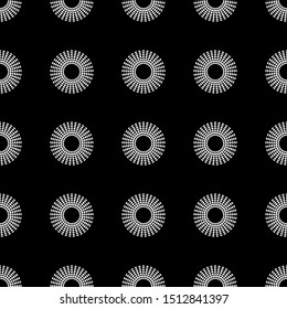 Circles of dots. Polka dots seamless pattern. Mosaic of ethnic figures. Patterned texture. Geometric background. Can be used for wallpaper, textile, invitation card, wrapping, web page background.