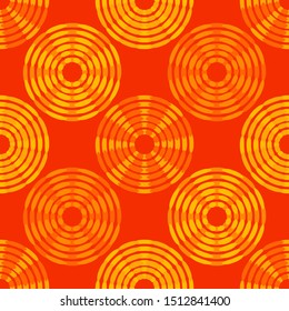 Circles of dots. Polka dots seamless pattern. Mosaic of ethnic figures. Patterned texture. Geometric background. Can be used for wallpaper, textile, invitation card, wrapping, web page background.