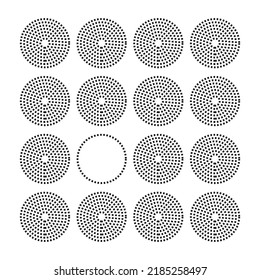 Circles from dots set. Pop art dot. Design element. Vector illustration. stock image.
