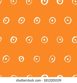 Circles and dots. Vector seamless pattern. Handdrawn with brush and traced. Black and white, customized color.  For printing on fabric or paper. Simple abstract graphic surface pattern design.
