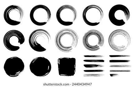 Círculos dibujados con tinta, pinceladas.