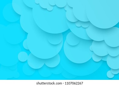  Circles with drop shadows on blue background template. Vector illustration