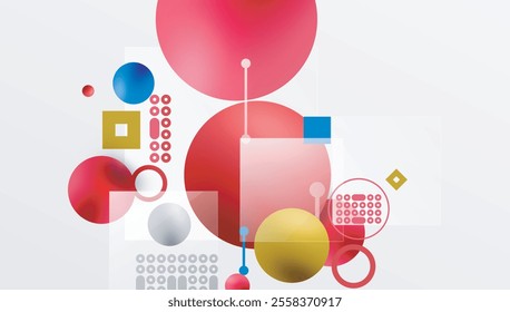 Circles and elements geometric abstract background