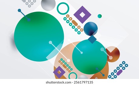 Circles and elements geometric abstract background