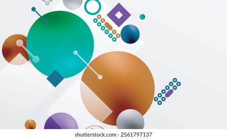 Circles and elements geometric abstract background