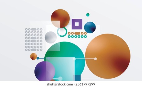 Circles and elements geometric abstract background