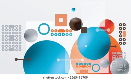 Circles and elements geometric abstract background