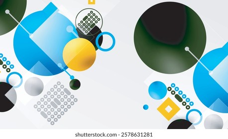 Circles and elements geometric abstract background
