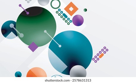 Circles and elements geometric abstract background