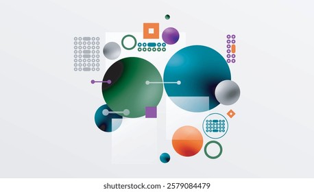 Circles and elements geometric abstract background