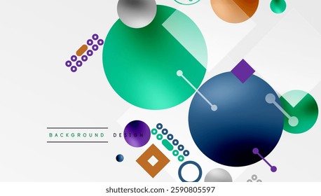 Circles and elements geometric abstract background