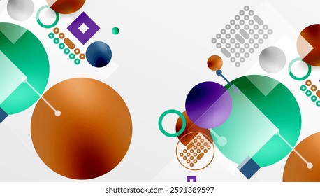 Circles and elements geometric abstract background
