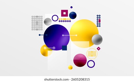Circles and elements geometric abstract background
