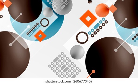 Circles and elements geometric abstract background