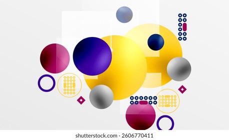Circles and elements geometric abstract background