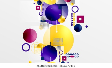 Circles and elements geometric abstract background