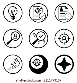 Circles Flat Icon Set Isolated On White Background
