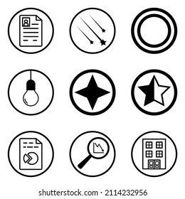 Circles Flat Icon Set Isolated On White Background