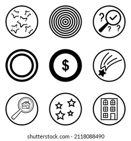 Circles Flat Icon Set Isolated On White Background