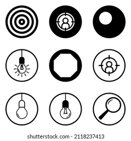 Circles Flat Icon Set Isolated On White Background