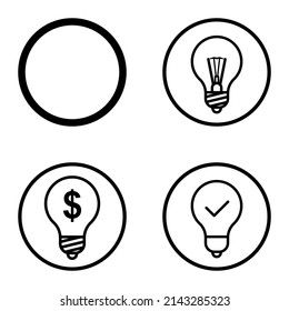 Circles Flat Icon Set Isolated On White Background