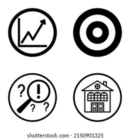 Circles Flat Icon Set Isolated On White Background